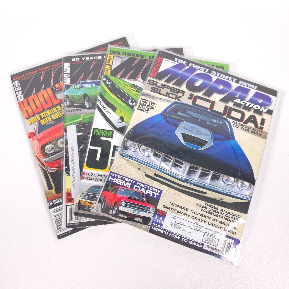 4 Mopar Action Magazine Issues 08 - 09 EFI HEMI Stroker Challenger Cuda Charger